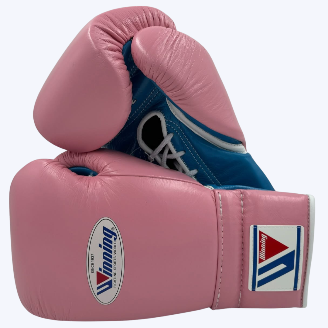 Pink and Blue Winning Boxing Gloves