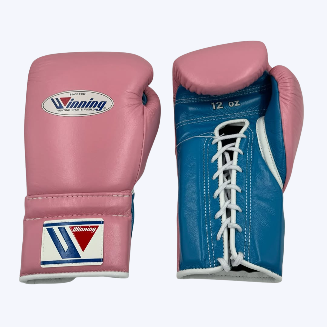 Pink and Blue Winning Boxing Gloves