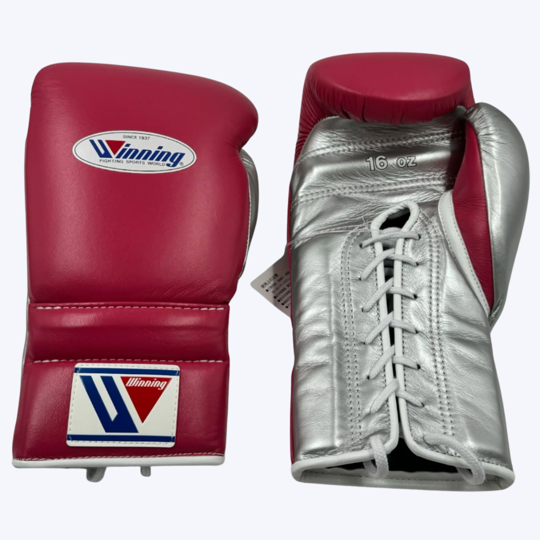 Pink and Silver Winning Boxing Gloves