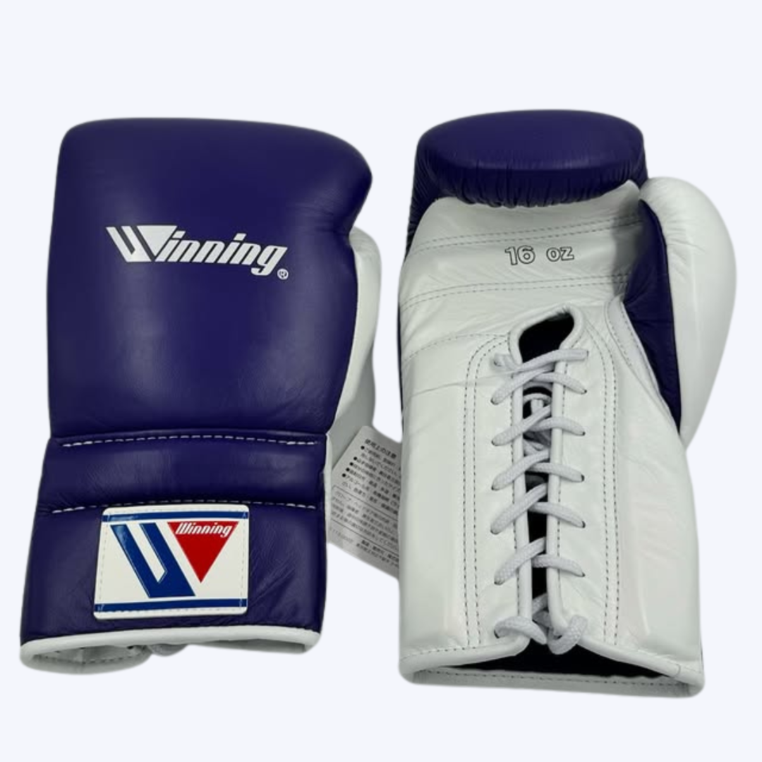 Purple and White Winning Boxing Gloves