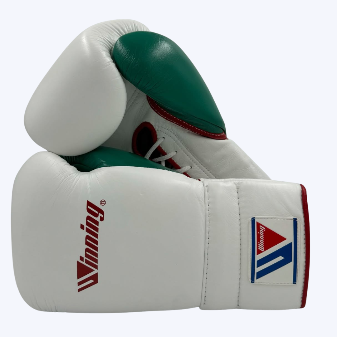 White and Green Winning Boxing Gloves