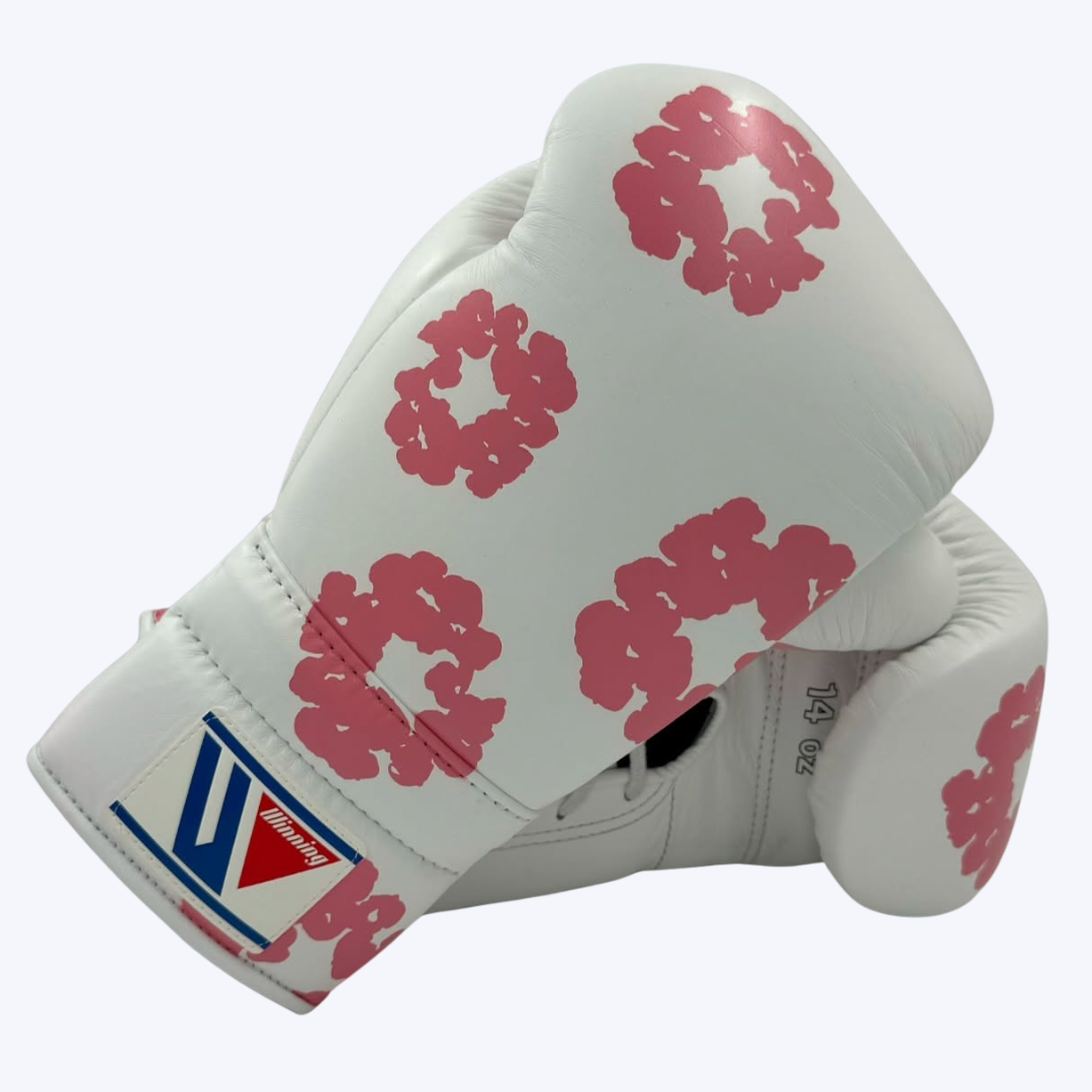 White and Pink Winning Boxing Gloves