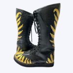 Black Gold Pro Wrestling Boots High-Top Leather Ring Boots