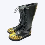 Black Gold Pro Wrestling Boots High-Top Leather Ring Boots