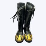 Black Gold Pro Wrestling Boots High-Top Leather Ring Boots