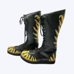 Black Gold Pro Wrestling Boots High-Top Leather Ring Boots