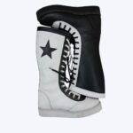 Black White Pro Wrestling Boots High-Top Leather Grip