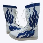 Blue Flame High-Top Pro Wrestling Boots Ring Shoes