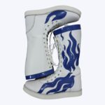 Blue Flame High-Top Pro Wrestling Boots Ring Shoes