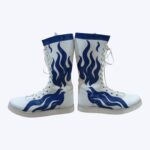 Blue Flame High-Top Pro Wrestling Boots Ring Shoes