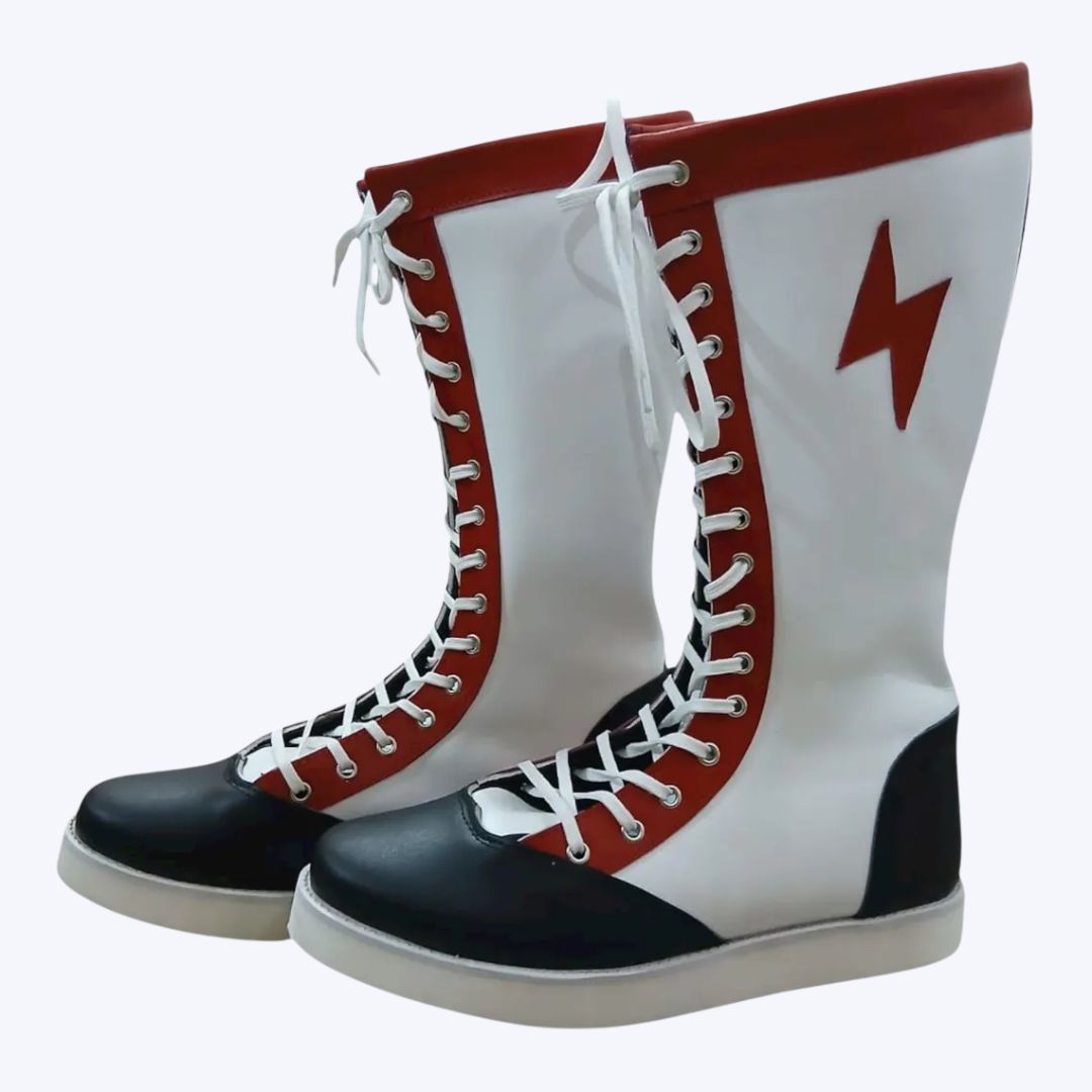 Lightning Bolt Pro Wrestling Boots High-Top Ring Boots