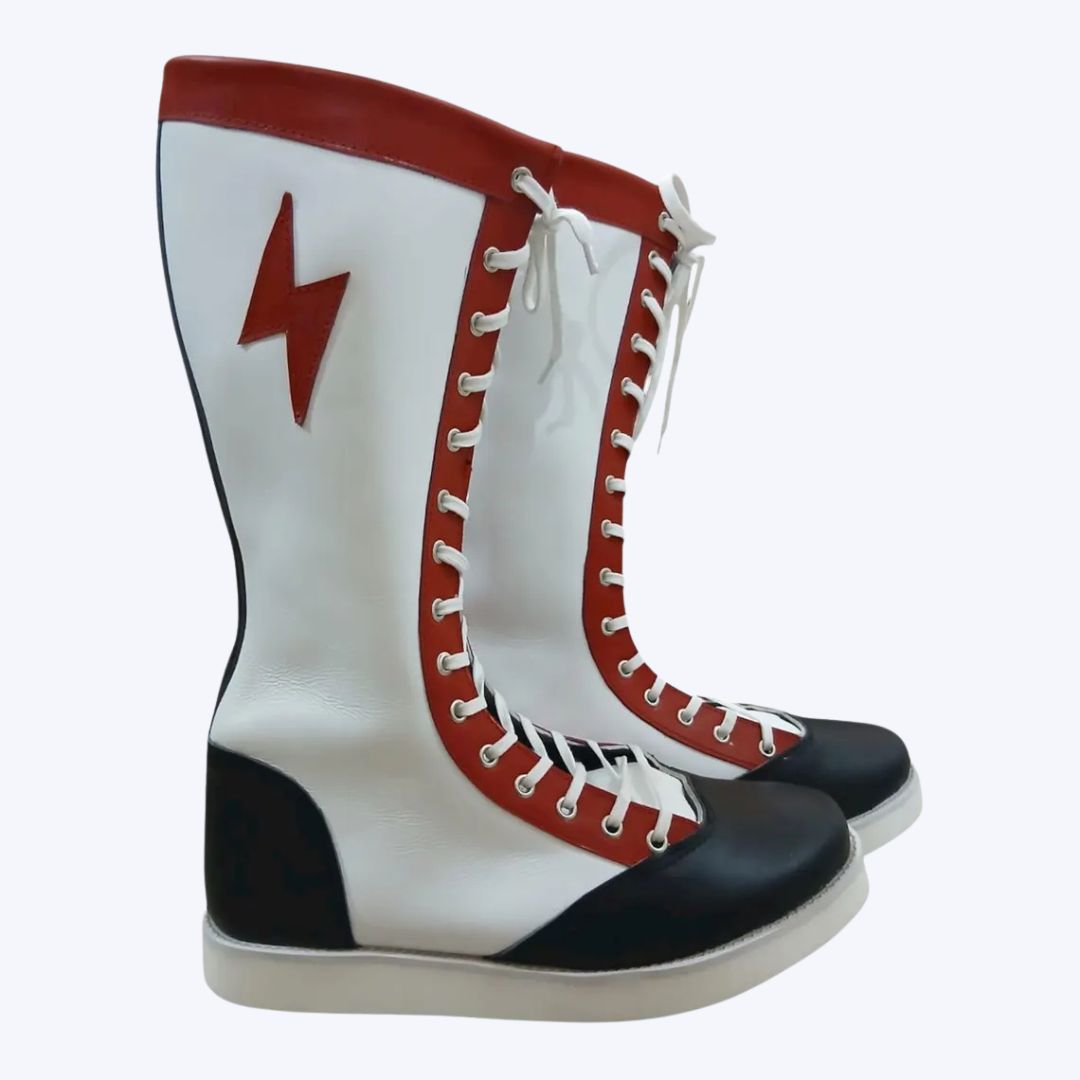 Lightning Bolt Pro Wrestling Boots High-Top Ring Boots