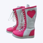 Pink White High-Top Pro Wrestling Boots