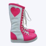 Pink White High-Top Pro Wrestling Boots