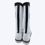 White Pro Wrestling Boots High-Top Leather Grip