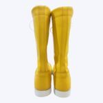 Yellow Pro Wrestling Boots High-Top Leather Ring Boots